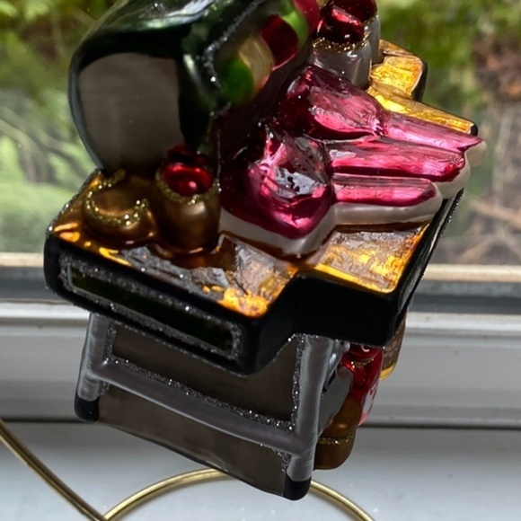 Anthropologie Glass Blown Grill Christmas Tree Ornament - Picture 3 of 4